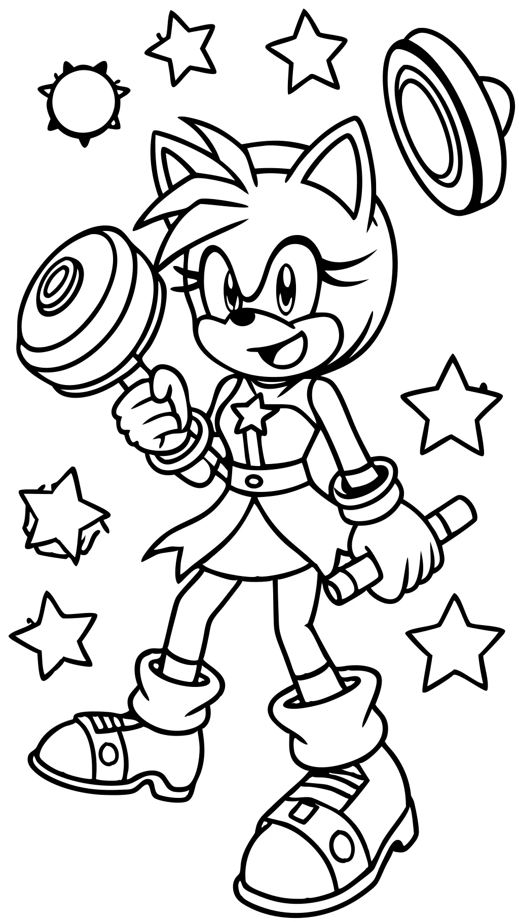 Página de color de Amy Sonic